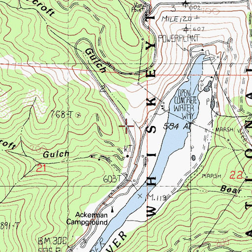 Topographic Map of Roycroft Gulch, CA