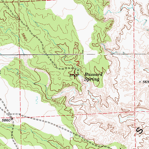 Topographic Map of Buzzard Spring, AZ