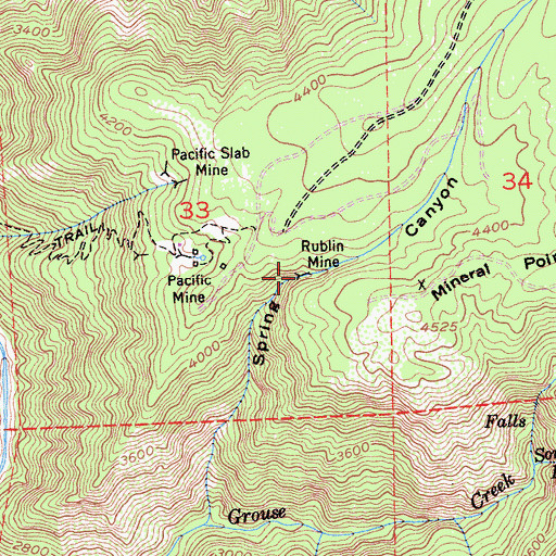 Topographic Map of Rublin Mine, CA