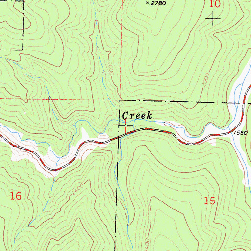 Topographic Map of Ruby Creek, CA