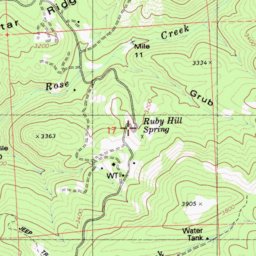 Topographic Map of Ruby Hill Spring, CA