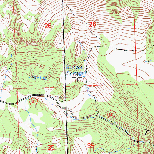 Topographic Map of Runyon Springs, CA