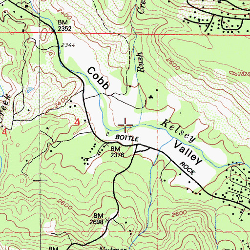 Topographic Map of Rush Creek, CA