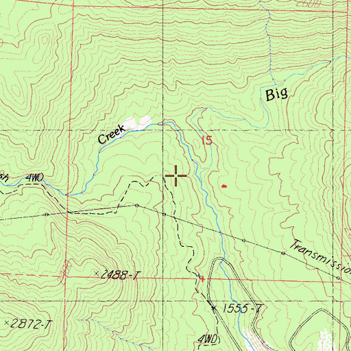 Topographic Map of Rush Creek, CA