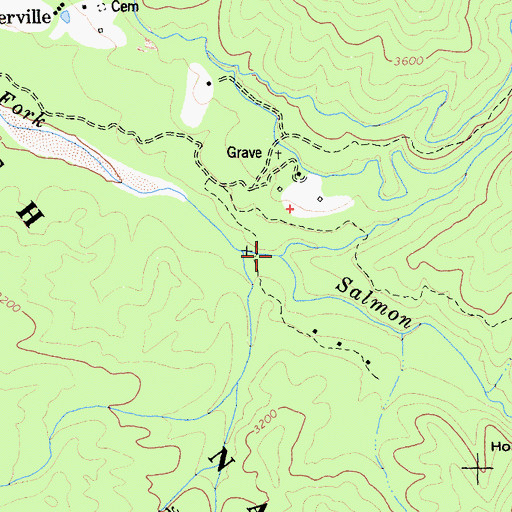 Topographic Map of Rush Creek, CA