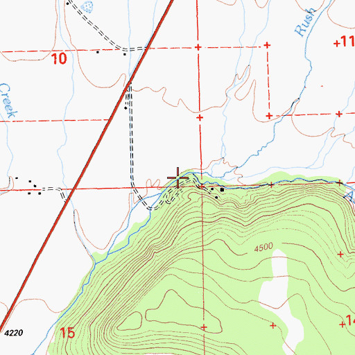 Topographic Map of Rush Creek, CA