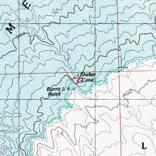Topographic Map of Shelter Cove, AZ