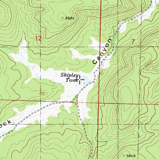 Topographic Map of Shipley Tank, AZ