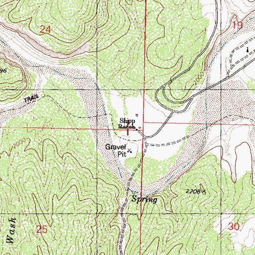 Topographic Map of Shipp Ranch, AZ