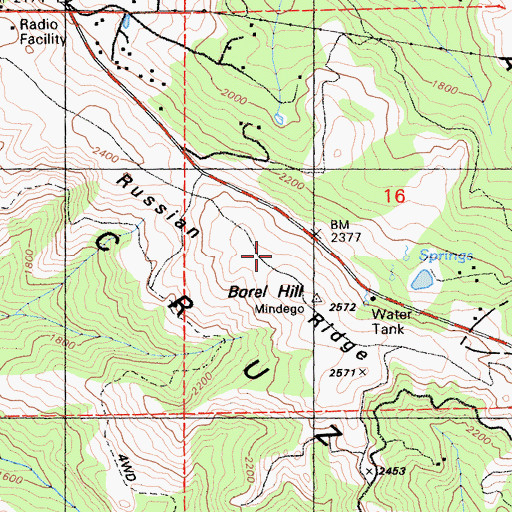Topographic Map of Russian Ridge, CA