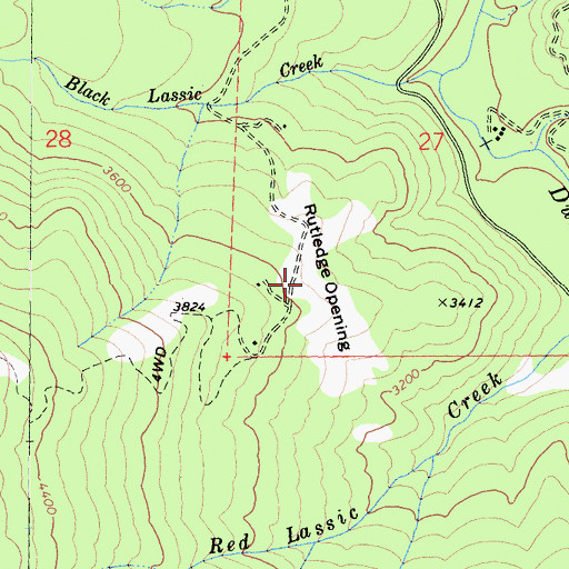 Topographic Map of Rutled Opening, CA
