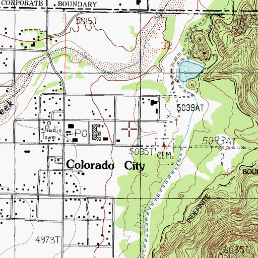 Topographic Map of Short Creek Reservoir Number Two, AZ