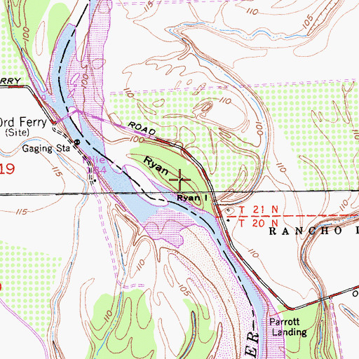 Topographic Map of Ryan Island, CA