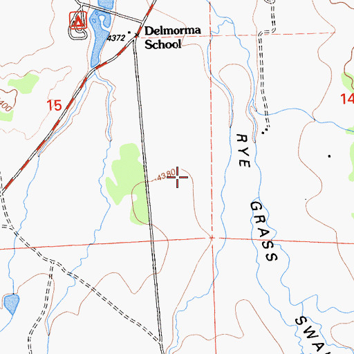 Topographic Map of Rye Grass Swale, CA