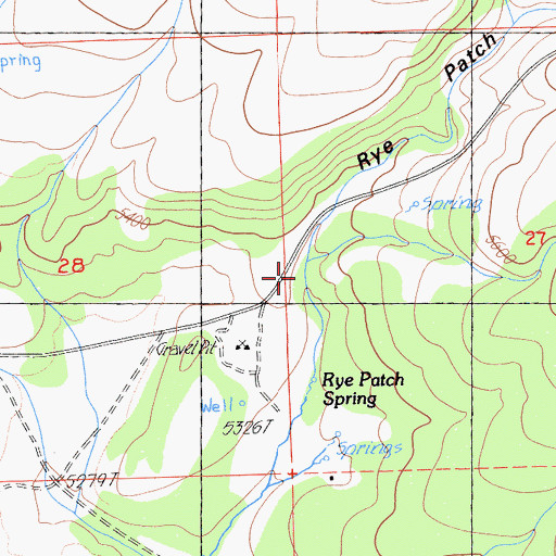 Topographic Map of Rye Patch Canyon, CA