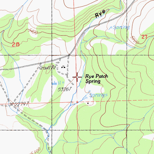 Topographic Map of Rye Ranch Spring, CA