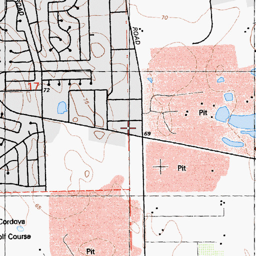Topographic Map of Sacramento County Animal Pound, CA
