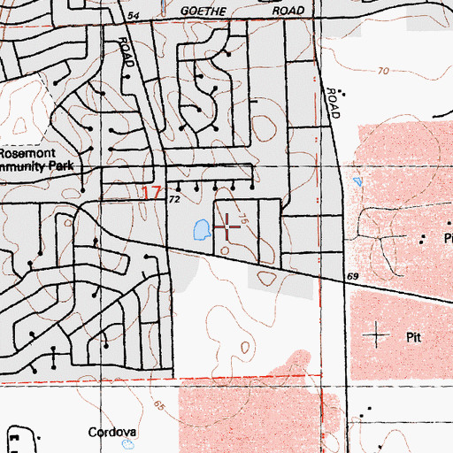 Topographic Map of B T Collins Juvenile Center, CA