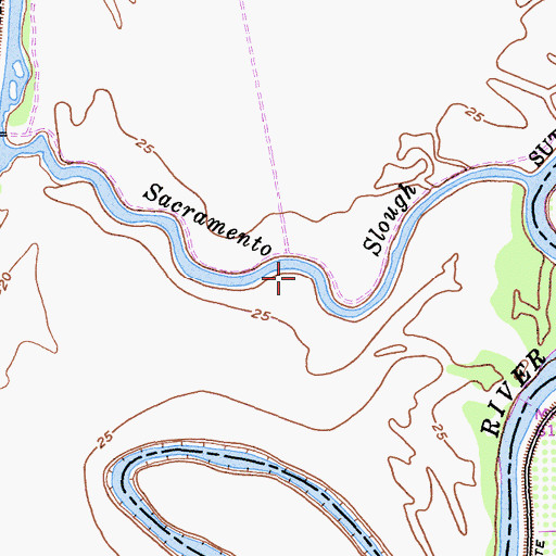 Topographic Map of Sacramento Slough, CA
