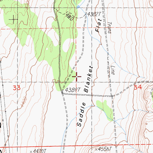 Topographic Map of Saddle Blanket Flat, CA