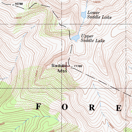 Topographic Map of Saddle Mountain, CA