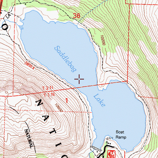 Topographic Map of Saddlebag Lake, CA