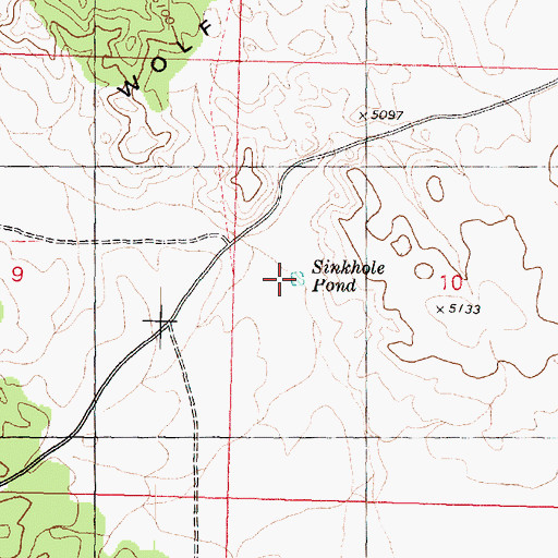 Topographic Map of Sinkhole Pond, AZ