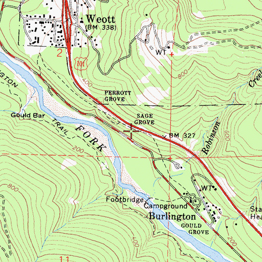 Topographic Map of Sage Grove, CA