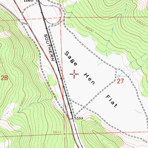 Topographic Map of Sage Hen Flat, CA