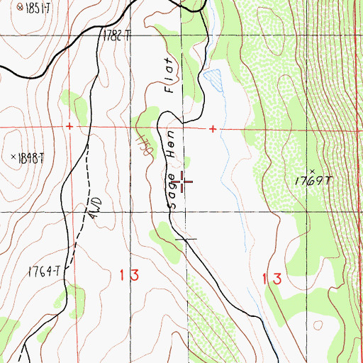 Topographic Map of Sage Hen Flat, CA
