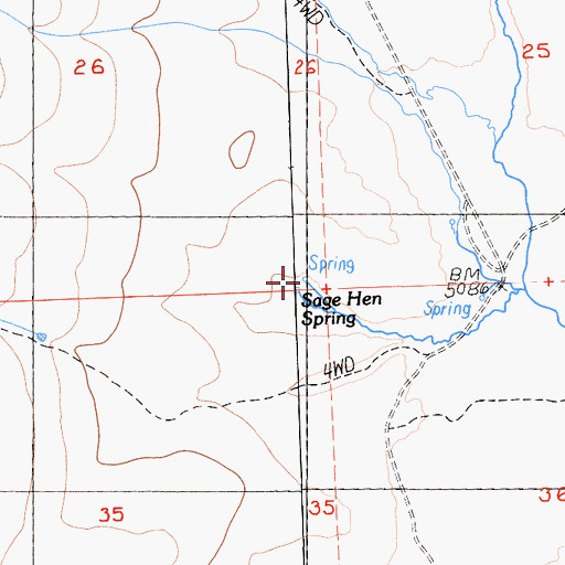 Topographic Map of Sage Hen Spring, CA