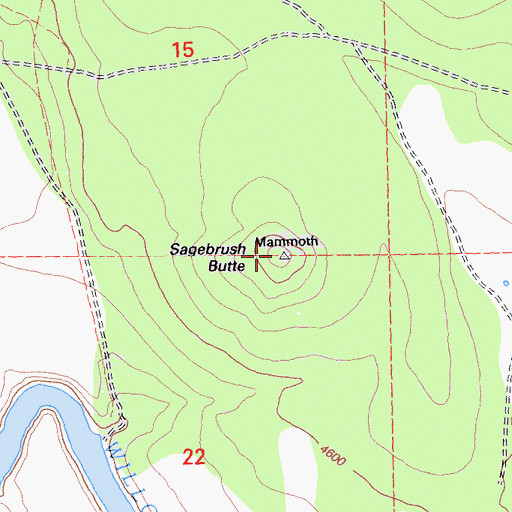Topographic Map of Sagebrush Butte, CA