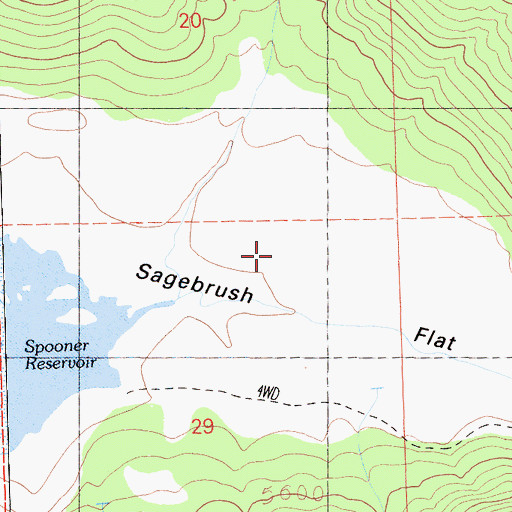 Topographic Map of Sagebrush Flat, CA