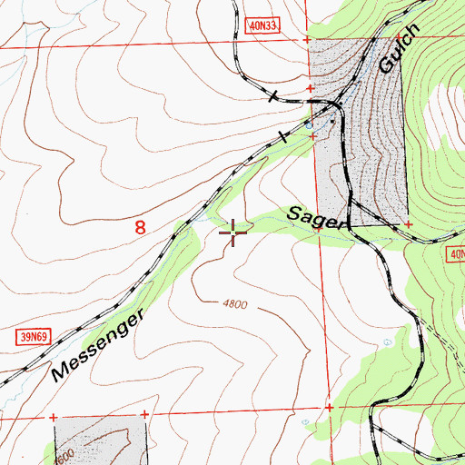 Topographic Map of Sager Canyon, CA