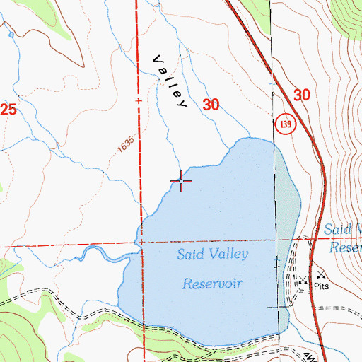 Topographic Map of Said Valley, CA