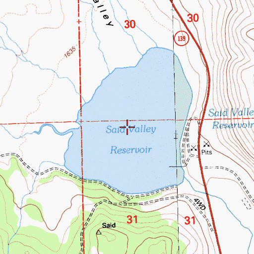 Topographic Map of Said Valley Reservoir, CA