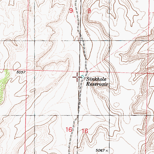 Topographic Map of Sinkhole Reservoir, AZ