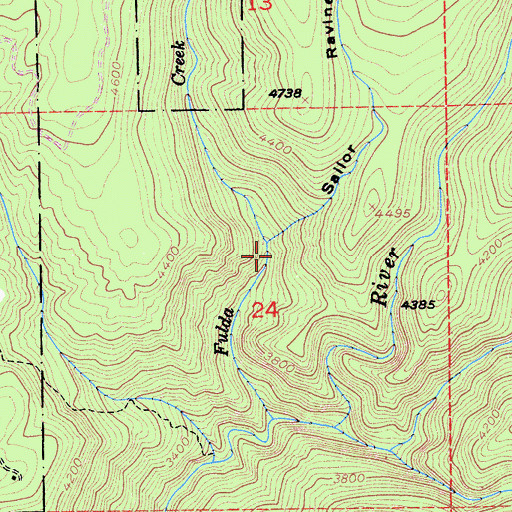 Topographic Map of Sailor Ravine, CA