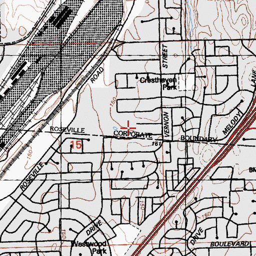 Topographic Map of Saint Albans Country Day School, CA