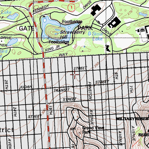 Topographic Map of Saint Anne Elementary School, CA