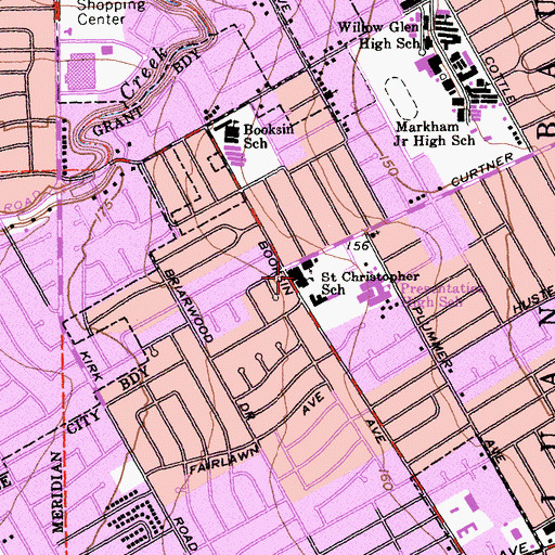 Topographic Map of Saint Christopher School, CA