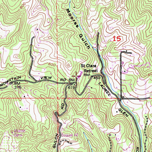 Topographic Map of Saint Clare Retreat, CA