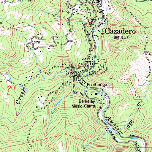 Topographic Map of Saint Elmo Creek, CA