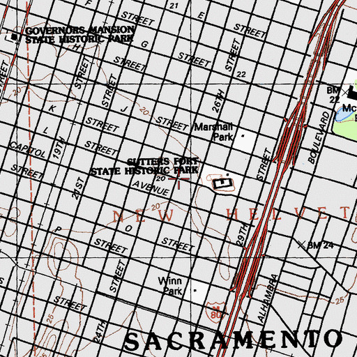 Topographic Map of Saint Francis of Assisi Elementary School, CA