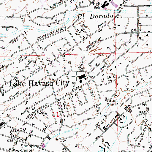 Topographic Map of Smoketree Elementary School, AZ