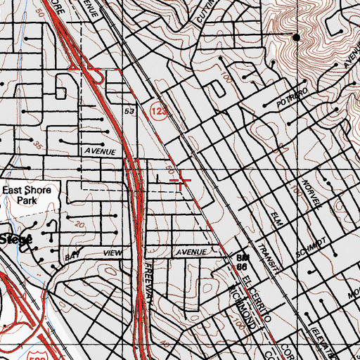 Topographic Map of Saint John The Baptist School, CA