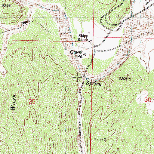 Topographic Map of Snake Spring Wash, AZ