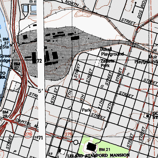 Topographic Map of Saint Josephs School (historical), CA