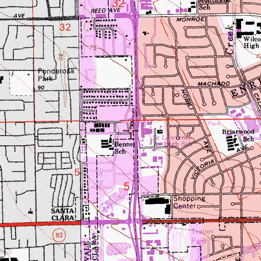 Topographic Map of Saint Lawrence Academy, CA