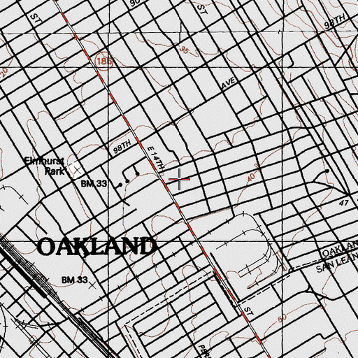 Topographic Map of Saint Louis Bertrand School (historical), CA